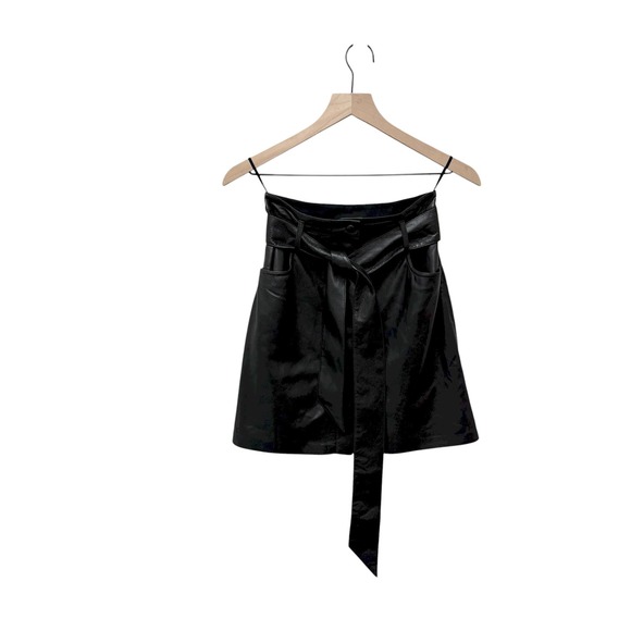 NANUSHKA Black Meda Vegan Leather Miniskirt Women's‎ Size XS - Picture 4 of 12